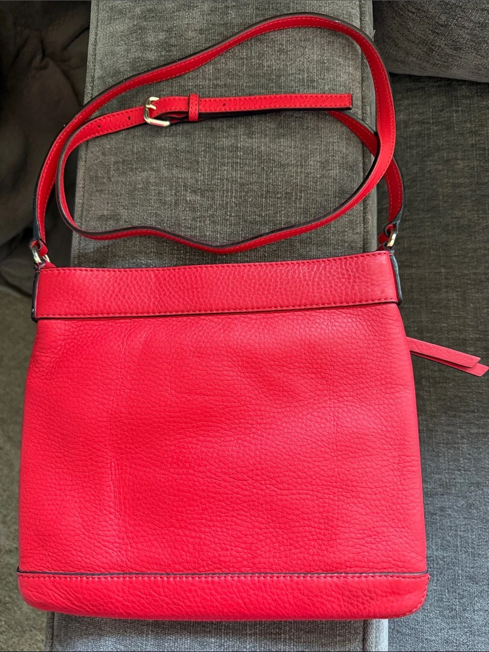 kate spade Red Perforated Leather Crossbody with Gold Hardware